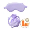 Bolsa de armazenamento de máscara de seda para os olhos transfronteiriça conjunto de duas peças sono portátil máscara de sombreamento para os olhos pode ser adicionada lo