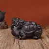 Ornamentos de Tartaruga Dragão Esculpidos em Jacarandá Ébano com Fio Aberto Decoração para Loja de Tartarugas Dragão Decoração para Casa Sala de Estar Escritório