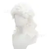 Peluca Esencial de Estilo Retro Palaciego Europeo y Americano con Cabello Blanco Rizado para Cosplay de Halloween, Estilizada, Esponjosa y Natural