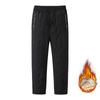 Pantalones de Chándal para Hombre Invierno 2025, Sueltos Casuales Cintura Elástica Gris Simples Forrados de Polar Joggers, Cálidos y Engrosados