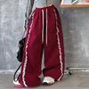 Calça Jogger Infantil Feminina Tendência Street Style com Cadarço Lateral Estampado Calça Esportiva Casual de Malha para Primavera e Outono Calça Longa Versátil