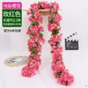 Enredadera de rosas flores artificiales para decoración, cubriendo tuberías de aire acondicionado interiores, embelleciendo tuberías de calefacción, hojas verdes de plástico, flores pequeñas falsas
