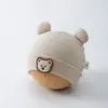 Gorro para bebé estilo coreano para primavera y otoño, gorro de punto de oso lindo para recién nacidos, gorro de protección para fontanela para bebés niños