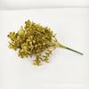 Frete Grátis Transfronteiriço Simulação Folha de Eucalipto Dourada Bola de Frutas Flor de Natal Decorações de Natal Flor de Plástico Pó Dourado Planta