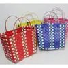 Cesta de armazenamento tecida cesta de piquenique cesta de banho cesta de compras cesta de compras portátil cesta de vegetais lavável bolsa tecida