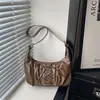 Bolsa única com pregas na axila, nova coleção outono 2026, bolsa de ombro elegante e de alta qualidade em cor sólida com um design distinto