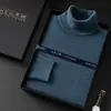 Caja de Regalo Suéter de Cachemira para Hombre de Edad Media y Joven Punto de Cuello Alto Otoño e Invierno Estilo Nuevo Suéter de Lana de Alta Gama como Capa Base
