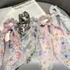 2025 Nuevo Scrunchie Floral Retro Estilo Coreano Goma para el Pelo Pañuelo de Seda Cuerda para el Cabello Diadema Banda Elástica para Mujer
