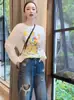 Camiseta de Manga Longa com Gola Redonda Estilo Coreano Estilo Preguiçoso Grafite para Mulheres 2026 Nova Coleção Primavera e Verão Leve e Respirável Emagrecedora Proteção Solar Cobertura
