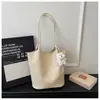 Bolsa Grande Tecida Retro para Mulheres de Comércio Exterior Transfronteiriço, Nova Bolsa Tote Casual de Grande Capacidade, Bolsa de Ombro Texturizada da Moda