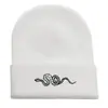 Gorro de Punto Bordado de Serpiente Transfronterizo Europeo y Americano Otoño e Invierno Cálido Suéter Gorro de Lana Gorro para Clima Frío