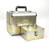 Maleta, Subcaja de Aleación de Aluminio, Caja Bordada, Caja de Manicura, Caja de Herramientas para Pestañas, Caja de Maquillaje, Caja de Maquillaje Portátil para Salir