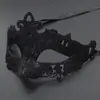 Máscara de Halloween Nueva Vintage de Media Cara Máscara de Zorro Negra Calada Máscara de Ojos Veneciana de Mascarada