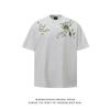 Verano 2025 Nueva Camiseta de Manga Corta y Cuello Redondo Holgada para Hombre y Mujer Moda Casual Tendencia Bordado Nicho Manga Media Tendencia