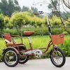 Triciclo Bicicleta Europeo Nuevo Humano Transfronterizo para Adultos de Mediana Edad y Mayores Bicicleta Pequeña Ligera de Ocio