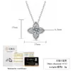 Collar transfronterizo europeo y americano de plata de ley 925 con colgante de trébol de cuatro hojas de moissanita, collar versátil de moissanita de 1 quilate para mujeres al por mayor