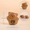 Acessórios de urso e gato de desenho animado em madeira de pêssego e sândalo, componentes DIY, pequenos ornamentos de madeira, pingentes e itens decorativos