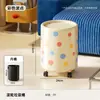 Lixeira criativa para uso doméstico, com design de alta qualidade, tamanho grande e alta capacidade, adequada para salas de estar, quartos e banheiros; apresenta um design de camada dupla e rodas