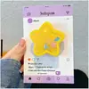 Soporte para Teléfono Móvil Estrella Vibrante con Funda de Dibujos Animados, Diseño de Medusa, Estrella de Mar, Caracola, Plegable y Extensible