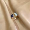 Elegante anillo abierto de gota de aceite azul, estilo coreano, sencillo y liso, anillo de moda para mujer, pulsera roja de red de viento frío.