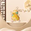 Accesorios de Tela Brocada Song: Conejo de la Luna de Medio Otoño, Colgante de Conejo Corriendo Estilo Chino, Colgante de Oro Doble Cara, Accesorios Pequeños Colgantes para DIY