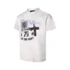 Camiseta de Manga Corta Informal con Estampado de Letras Cruzadas y Efecto Desgastado para Hombre, Marca Ins de Tendencia Europea y Americana para Verano, Cuello Redondo