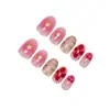 Europeu e Americano Transfronteiriço Mais Vendido Doce Curto Redondo Unhas Usáveis Puro Desejo Unhas Postiças Patches Prontos Manicure Unhas Usáveis Atacado