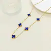 Explosiones transfronterizas 13MM traje de la suerte de cinco pétalos y trébol de cuatro hojas pulsera de joyería Joker moda collar pendientes conjunto de tres piezas
