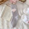 Calcetines de encaje de lana australiana para mujer para otoño e invierno, calcetines de encaje gruesos y cálidos con diseño de perro de orejas grandes, calcetines de dormir de media caña, calcetines de maternidad