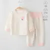 Ropa de otoño para niños y pantalones para bebé, pijama clase A, conjunto de ropa interior cálida para bebés y niños pequeños, traje de dos piezas de algodón puro para otoño sin huesos
