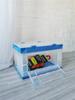 Caixa plástica de armazenamento com porta lateral para lanches, brinquedos, uso externo 50L, caixa de armazenamento para carro, caixa dobrável