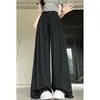Pantalones rosas de pierna ancha de tiro alto para mujer, nuevo modelo otoño 2026, pantalones casuales holgados y relajados con un efecto de caída adelgazante