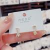 Aretes de Cruz de Circonia de Moda Elegante Estilo Coreano Diseño Dongdaemun Lujo Ligero Combinan con Todo Aretes de Pin de Plata Aretes de Celebridad de Internet