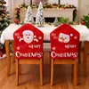 Novos Suprimentos de Decoração de Natal da Mingguan Capa de Cadeira Vermelha Clássica Capa de Encosto de Cadeira Estampada com Boneco de Neve de Natal Pronta para Venda