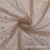 Gasa de Lentejuelas Doradas con Estrella, Gasa de Estrella y Luna, Tela de Malla para Decoración de Escenario, Material para Envolver Flores, Tela de Malla con Agujeros para Halloween