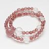 [Ballet de Sueño] pulsera de cristal de fresa natural de alta calidad para mujer pulsera de moda blanca de cristal blanco al por mayor