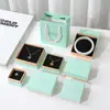Caja de Embalaje para Joyería Verde y Rosa, Estilo Fresco con Tapa, Adecuada para Pulseras, Collares, Aretes, Embalaje para Regalo y Caja para Anillo