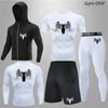 Pantalones Cortos de Atletismo Transpirables de Secado Rápido para Correr Transfronteriza Pantalones Ajustados Entrenamiento Deportivo Fitness Deportivo Examen Físico Juego de Cinco Piezas Alta Elasticidad Transpirable