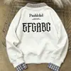 Sudadera de retazos a contraste con estampado de cuadros y letras, estilo falso dos piezas, cuello polo, para mujer, Otoño e Invierno 2025, Top retro holgado