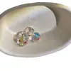 Aretes de Bola de Burbujas de Puntos Transparentes de Colores, Estilo Chica Dulce, Aretes de Puntos de Colores Contrastantes, Diseño de Nicho, Aretes Diarios, Clips para Orejas para Mujer