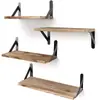 Estantes de pared de madera estilo americano, estantes rectos de madera maciza para sala de estar, recibidor, almacenamiento en pared de dormitorio, montados en la pared