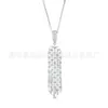 Colar com pingente de franja de diamante, estilo europeu e americano, com franjas longas, temperamento fashion, em estoque