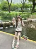 Camiseta de Manga Corta de Algodón Puro con Estampado de Gato de Dibujos Animados Nuevo y Lindo Estilo Japonés para Mujer, Verano Holgada Delgada de Media Manga