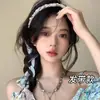 Diadema con Diseño de Corona Alta, Accesorio para el Cabello de Verano Estilo Hada, Adorno para el Cabello Estilo Bosque de Perlas de Celebridad de Internet, Impresionante Diadema de Corona Alta