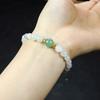 Pulsera de Jade Seda Dorada de Jade Hotan de Xinjiang Cuentas Redondas para Hombre y Mujer Pulsera de Esmeralda Tianshan Pulsera de Cuarcita Daquan Venta al por Mayor