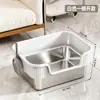 Nueva caja de arena para gatos de acero inoxidable, caja de arena abierta para gatos con bordes altos profundizados, inodoro para gatos semi-cerrado extragrande