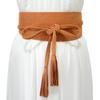 Transfronteiriço novo outono e inverno decorativo cintura saia camurça feminina versão larga slim wide waist seal com sobretudo