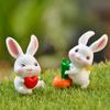 Rábano tira conejo pequeño micropaisaje diy bonsái suculento adornos de pvc plástico lindo animal de dibujos animados accesorios de jardinería