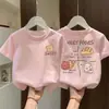 Camiseta de Manga Corta de Algodón Puro para Niños y Niñas 2026 Verano Nuevo Estilo Top Básico Suelto de Media Manga Infantil Moderno