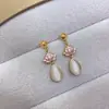 Acessórios DIY para joias artesanais, brincos de pérola, suportes de brinco vazios, novo design de lótus estilo chinês, atacado transfronteiriço
